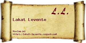 Lakat Levente névjegykártya